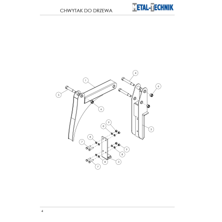 Katalog części zamiennych - Chwytak do drewna na paleciak